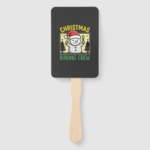 Christmas Baking Crew Snowman Holiday Hand Fan
