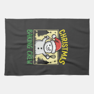 Christmas Baking Crew Snowman Holiday Kitchen Towel