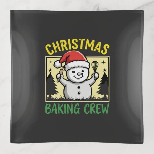 Christmas Baking Crew Snowman Holiday Trinket Tray