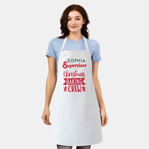 Christmas Baking Crew Supervisor Personalized Apron