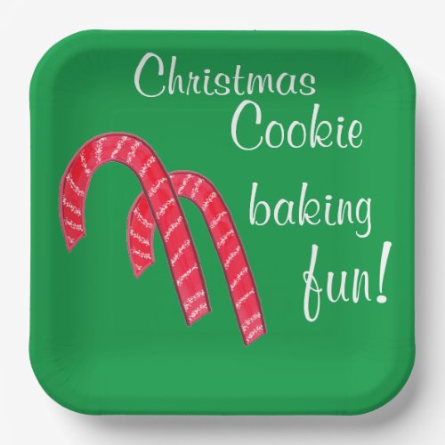 Christmas Baking Fun Candy Canes Paper Plates