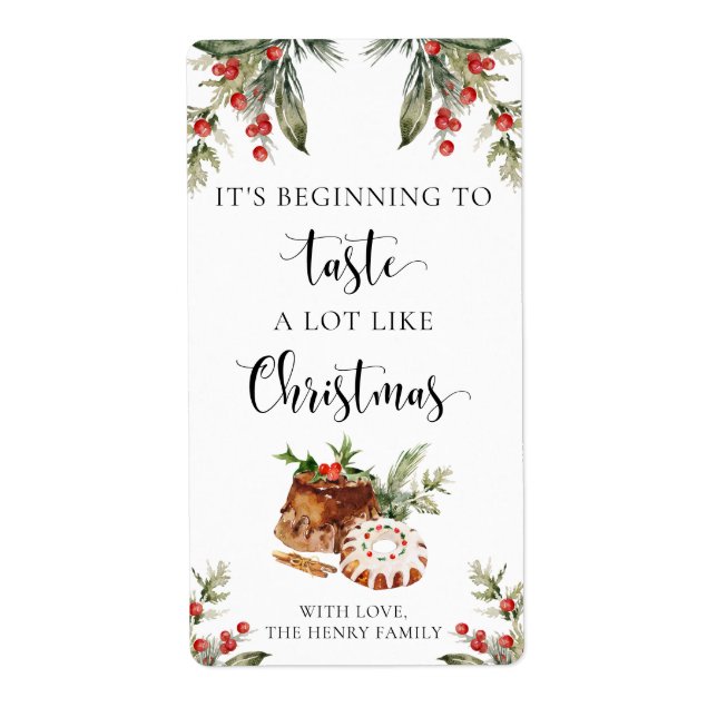 Christmas Baking Gift Tag Stickers (Front)