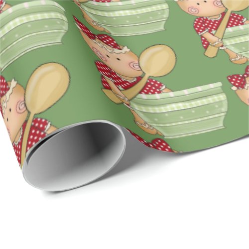 Christmas baking gingerbread Holiday party wrap Wrapping Paper