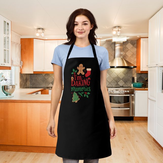 Christmas Baking Memories black Apron (Creator Uploaded)