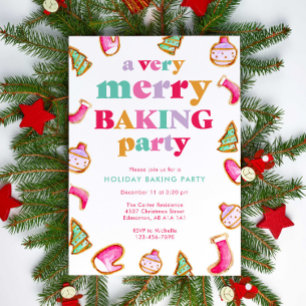 Christmas Baking Party Colorful Holiday Cookies Invitation