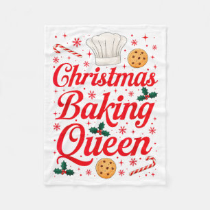 Christmas Baking Queen Funny Xmas Cookie Lover Wom Fleece Blanket
