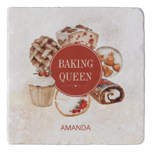 Christmas Baking Queen Personalized Trivet