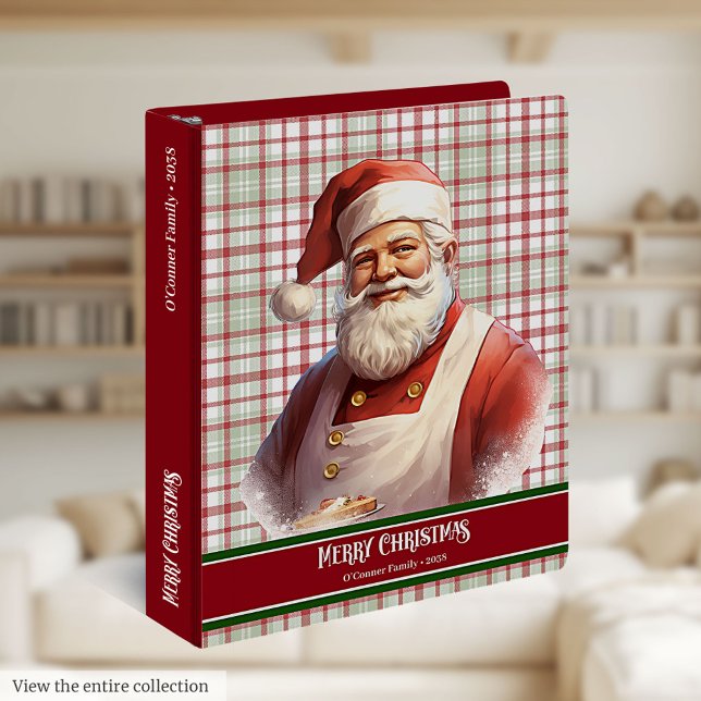 Christmas Baking Ring Binder Holiday Recipe Keeper (Merry Christmas Ring Binder Kitchen Planner Accent)