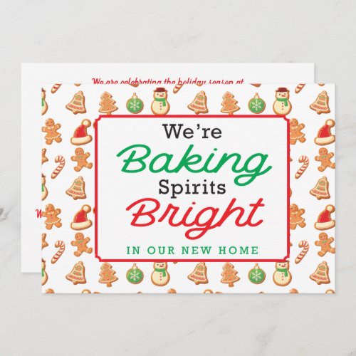 Christmas Baking Spirits Bright New Home Holiday Card