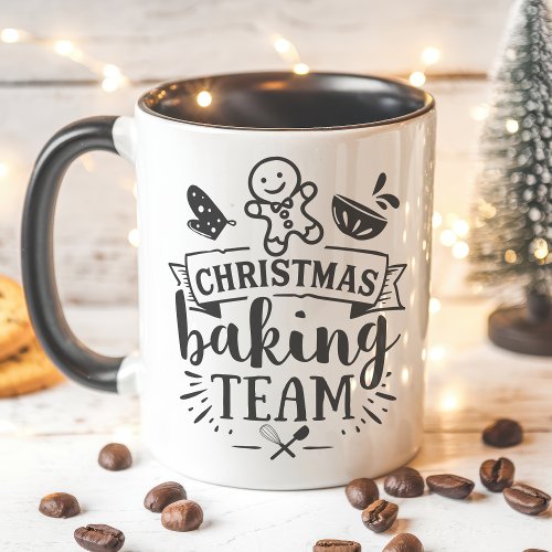 Christmas Baking Team Cute Black Holiday Mug