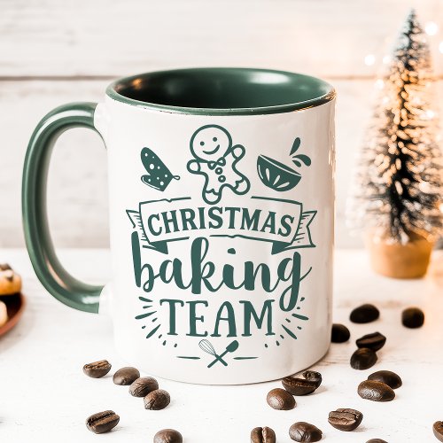 Christmas Baking Team Cute Green Holiday Mug