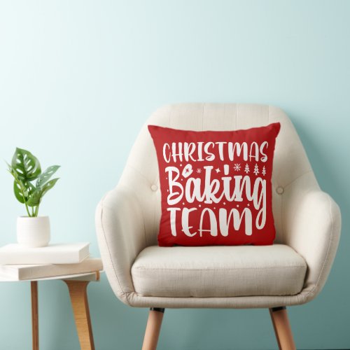 Christmas baking team throw pillow