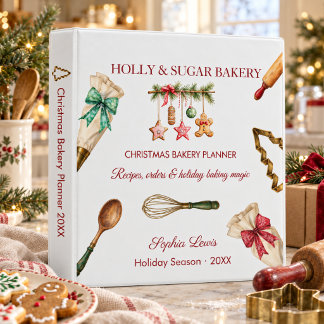 Christmas Baking Utensils Recipe Organizer 3 Ring Binder