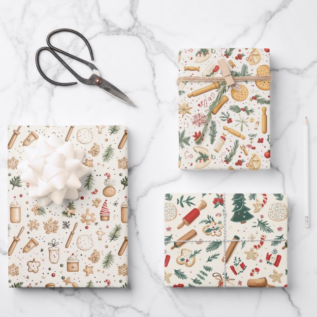 Christmas Baking  Wrapping Paper Sheets (Front)