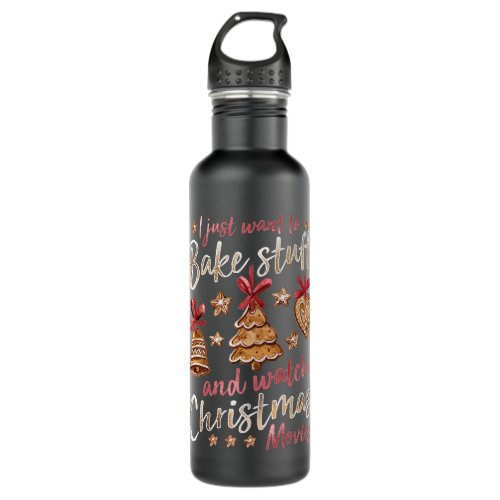 Christmas Baking Xmas Movies Gingerbread Cookie Sa Stainless Steel Water Bottle