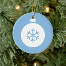 Christmas Ball Blue Ceramic Ornament