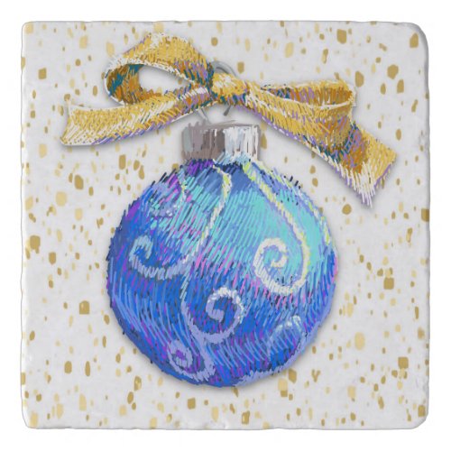 Christmas Ball  Confetti  Blue  Trivet
