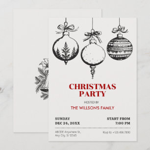 Christmas ball decoration invitation