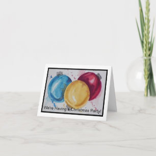 Christmas Ball Decorations in Watercolor Holiday Card