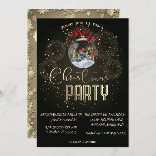 Christmas BallFireworks Christmas Company  Invitation