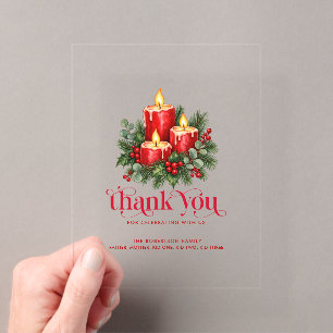Christmas Ball & Holly Decoration Party Acrylic Enclosure Card