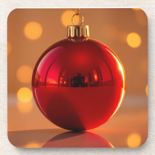 Christmas Ball Ornament Beverage Coaster