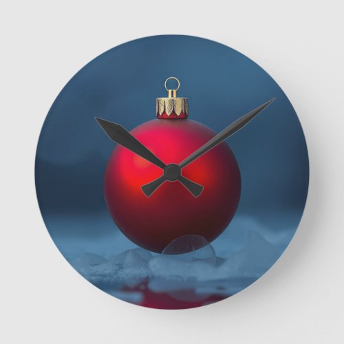 Christmas Ball Ornament Round Clock