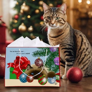 Christmas Ball Ornament Siamese Cat Funny Large Gift Bag