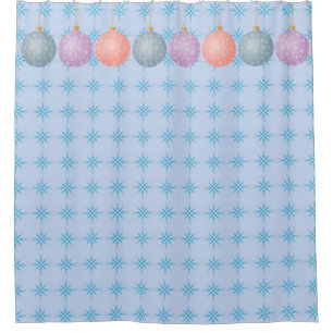Christmas Ball Ornament Snowflake Shower Curtain