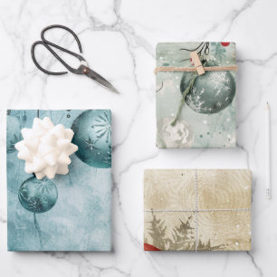 Christmas ball pattern wrapping paper sheets