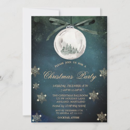 Christmas BallPine Tree Snowflakes Company Party  Invitation