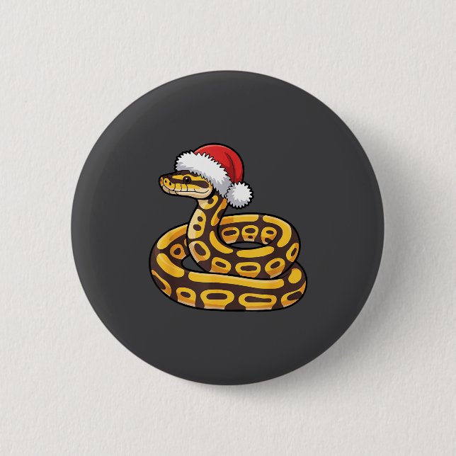 Christmas Ball Python Ugly Xmas Sweater Snake Love Button (Front)