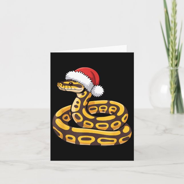 Christmas Ball Python Ugly Xmas Sweater Snake Love Card (Front)