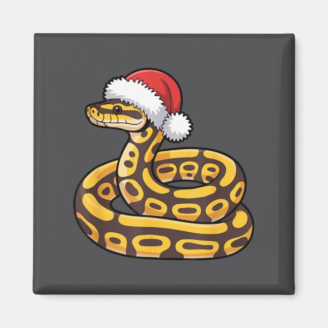 Christmas Ball Python Ugly Xmas Sweater Snake Love Magnet (Front)