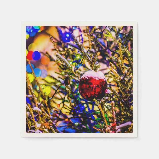 Christmas Ball Red Napkins (Front)