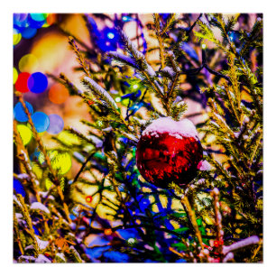 Christmas Ball Red Poster