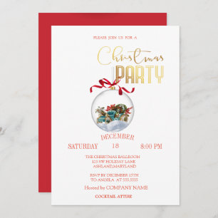Christmas Ball Retro Car Company Party Invitation