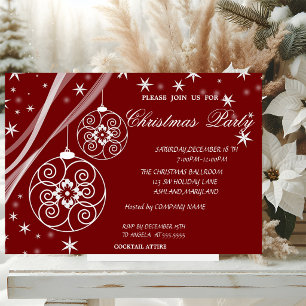 Christmas Ball Snowflakes,CorporateChristmas Party Invitation