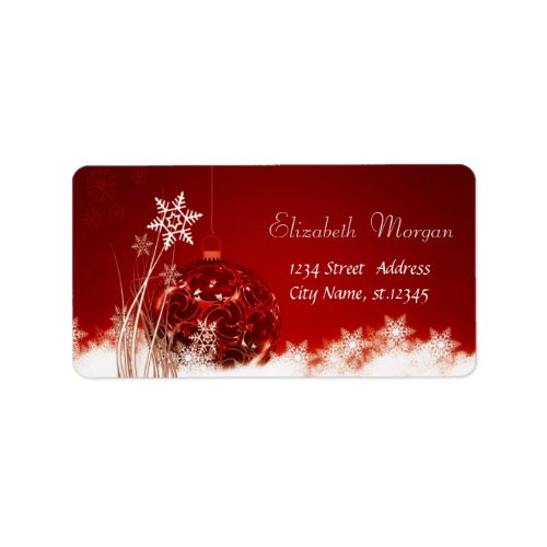 Christmas Ball Snowflakes Red Label