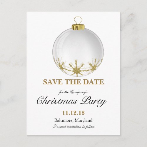 Christmas Ball Star Christmas Party Save The Date Announcement Postcard