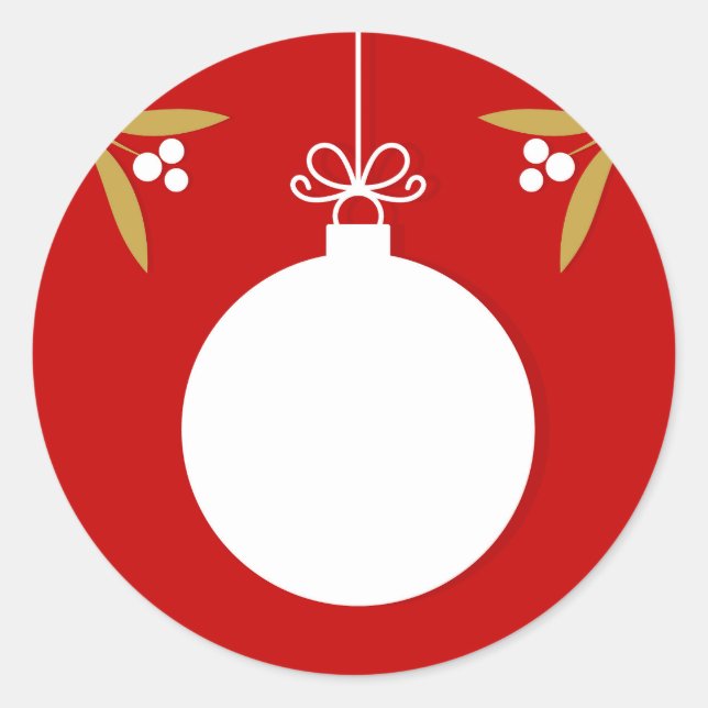Christmas ball Sticker. Place for text. Classic Round Sticker (Front)