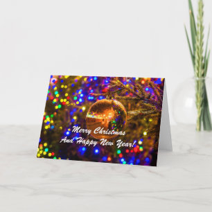 Christmas Ball Yellow Illumination Holiday Card