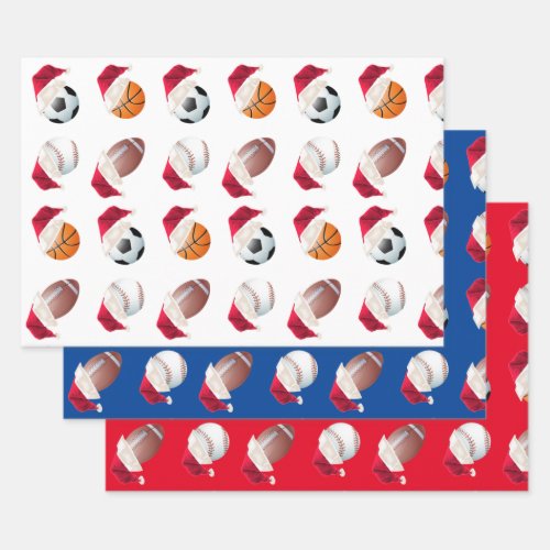 Christmas Baller Sports Funny Santa Holiday Set Wrapping Paper Sheets