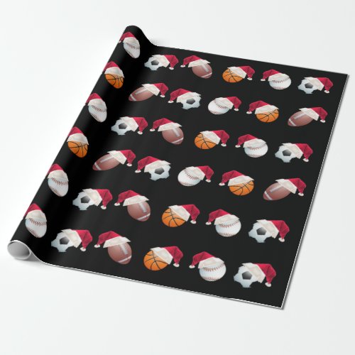 Christmas Baller Sports Funny Santa Holiday Wrappi Wrapping Paper