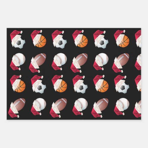 Christmas Baller Sports Funny Santa Holiday Wrapping Paper Sheets