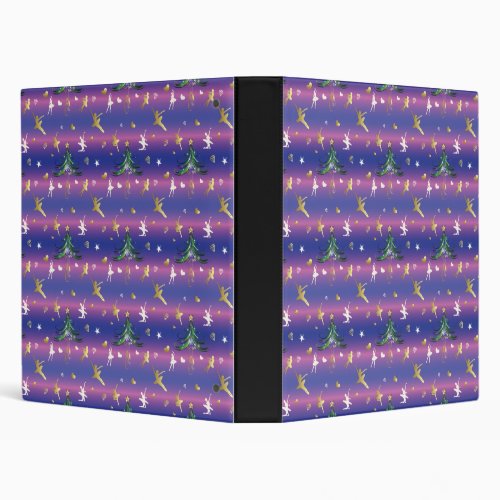 Christmas Ballerina _ Ballet Dancer 3 Ring Binder