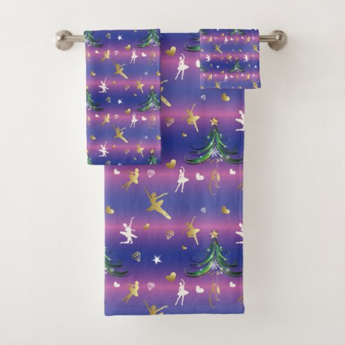 Christmas Ballerina _ Ballet Dancer Bath Towel Set