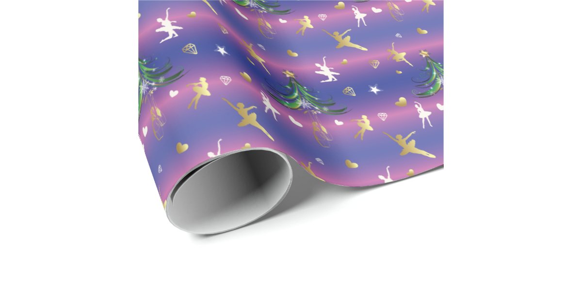 Pretty Ballerina Personalized Christmas Wrapping Paper