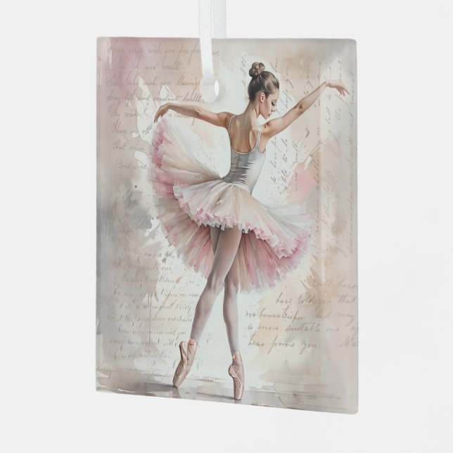 Christmas Ballerina Glass Ornament (Front Left)