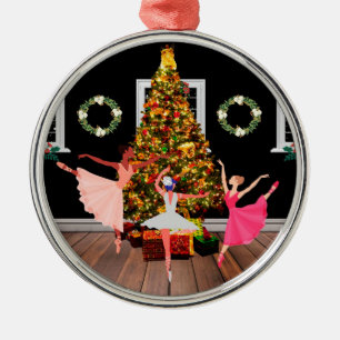 Christmas Ballerinas Metal Ornament